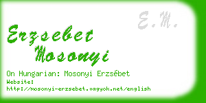 erzsebet mosonyi business card